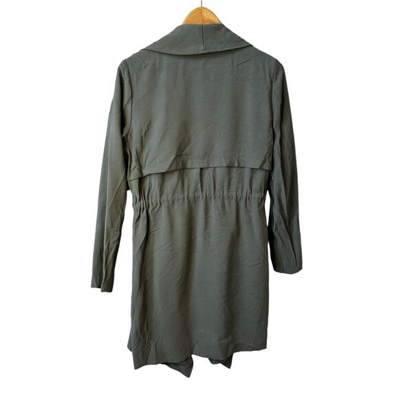 Steve Madden New Women's Drape Collar Open Front Jacket Coat Duster Green Small - Picture 4 of 11